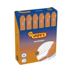 MARCADOR DE CERA GEL JOVI FLUORESCENTE NARANJA CAJA DE 12 UNIDADES