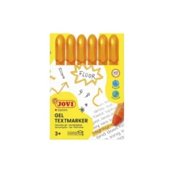 MARCADOR DE CERA GEL JOVI FLUORESCENTE NARANJA CAJA DE 12 UNIDADES