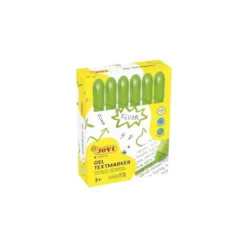 MARCADOR DE CERA GEL JOVI FLUORESCENTE VERDE CAJA DE 12 UNIDADES
