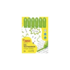 MARCADOR DE CERA GEL JOVI FLUORESCENTE VERDE CAJA DE 12 UNIDADES