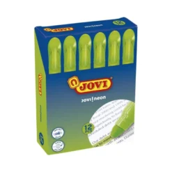 MARCADOR DE CERA GEL JOVI FLUORESCENTE VERDE CAJA DE 12 UNIDADES