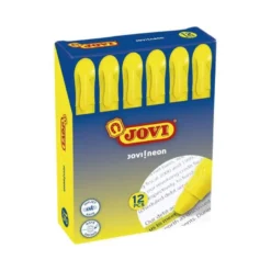 MARCADOR DE CERA GEL JOVI FLUORESCENTE AMARILLO CAJA DE 12 UNIDADES