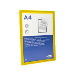 MARCO PORTA ANUNCIOS LIDERPAPEL MAGNETICO DIN A4 DORSO ADHESIVO REMOVIBLE COLOR AMARILLO