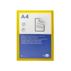 MARCO PORTA ANUNCIOS LIDERPAPEL MAGNETICO DIN A4 DORSO ADHESIVO REMOVIBLE COLOR AMARILLO