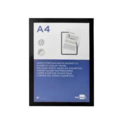 MARCO PORTA ANUNCIOS LIDERPAPEL MAGNETICO DIN A4 DORSO ADHESIVO REMOVIBLE COLOR NEGRO