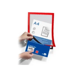 MARCO PORTA ANUNCIOS LIDERPAPEL MAGNETICO DIN A4 DORSO ADHESIVO REMOVIBLE COLOR ROJO