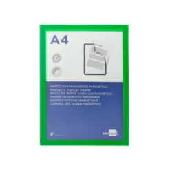 MARCO PORTA ANUNCIOS LIDERPAPEL MAGNETICO DIN A4 DORSO ADHESIVO REMOVIBLE COLOR VERDE
