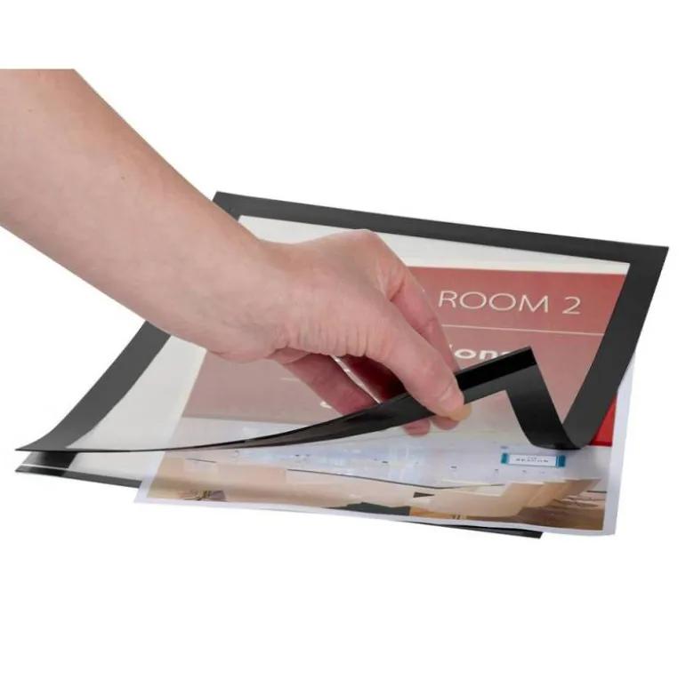 Marco porta anuncios Magneto Q-Connect A4 adhesivo color negro Pack de 2