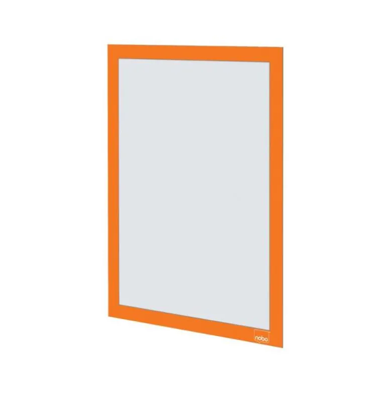 MARCO PORTA ANUNCIOS NOBO DIN A4 MARCO MAGNETICO AUTOADHESIVO COLOR NARANJA PACK DE 2 UNIDADES