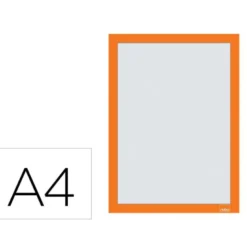 MARCO PORTA ANUNCIOS NOBO DIN A4 MARCO MAGNETICO AUTOADHESIVO COLOR NARANJA PACK DE 2 UNIDADES