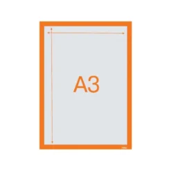 MARCO PORTA ANUNCIOS NOBO DIN A3 MARCO MAGNETICO AUTOADHESIVO COLOR NARANJA PACK DE 2 UNIDADES