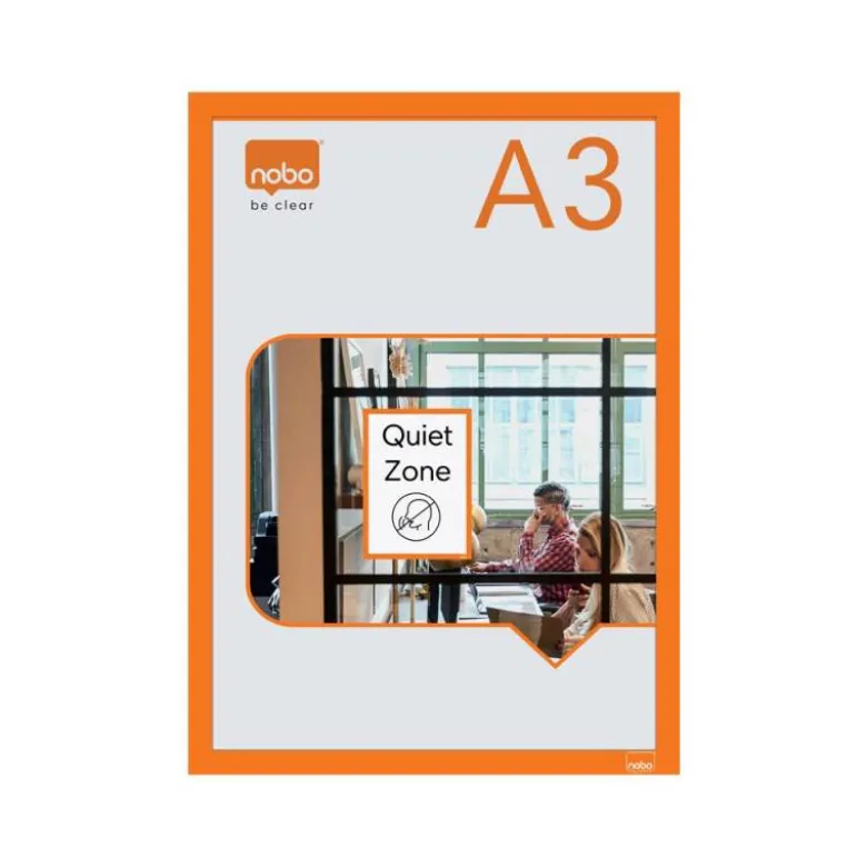 MARCO PORTA ANUNCIOS NOBO DIN A3 MARCO MAGNETICO AUTOADHESIVO COLOR NARANJA PACK DE 2 UNIDADES