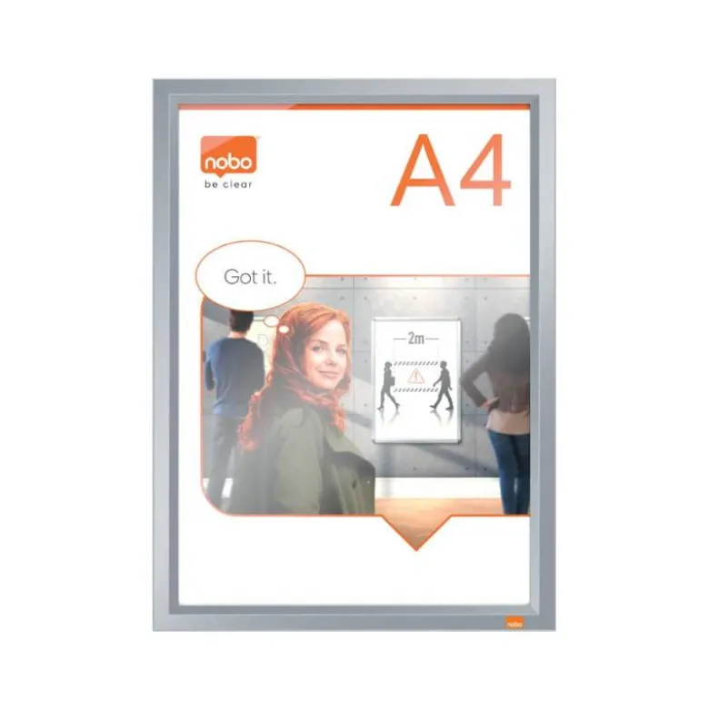 MARCO PORTA ANUNCIOS NOBO IMPRESSION PRO DIN A4 MARCO DE CLIP ALUMINIO 235X13X325 MM