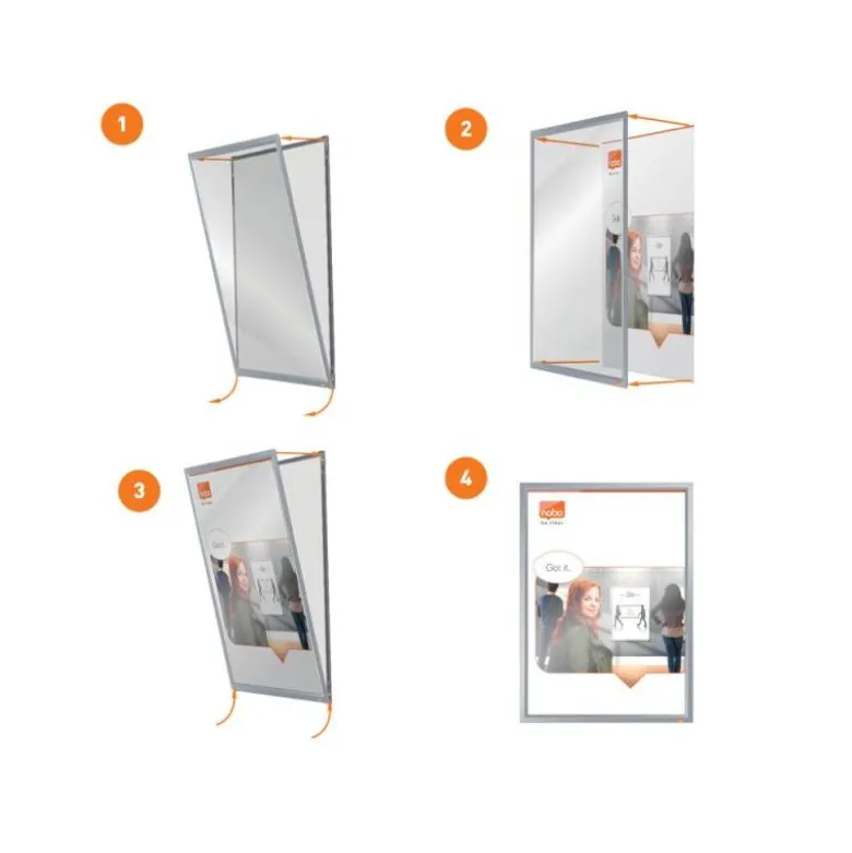 MARCO PORTA ANUNCIOS NOBO IMPRESSION PRO DIN A4 MARCO DE CLIP ALUMINIO 235X13X325 MM