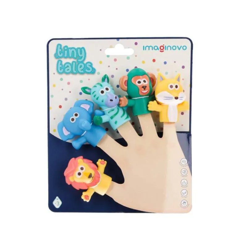 MARIONETAS DE DEDOS IMAGINOVO TINY TALES PVC SELVA BLISTER DE 5 UNIDADES SURTIDAS