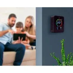 MEDIDOR DE CO2 EWENT PANTALLA LED COLOR DETECTOR CALIDAD AIRE CON INDICADOR DE TEMPERATURA Y HUMEDAD USB-C