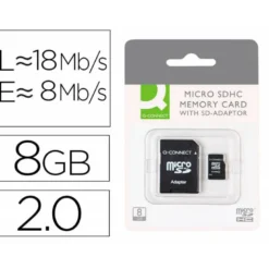 Memoria Flash USB Micro SDHC Q-connect 8GB con adaptador