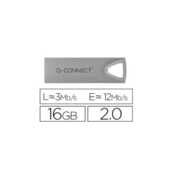 Memoria usb 16 Gb Q-CONNECT 2.0 Flash Premium Plateado