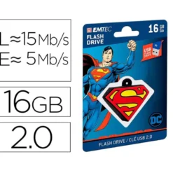 MEMORIA USB EMTEC FLASH 16 GB USB 2.0 COLLECTOR SUPERMAN