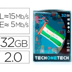 MEMORIA USB TECH ON TECH PENDRIVE 32GB BANDERA ANDALUCIA