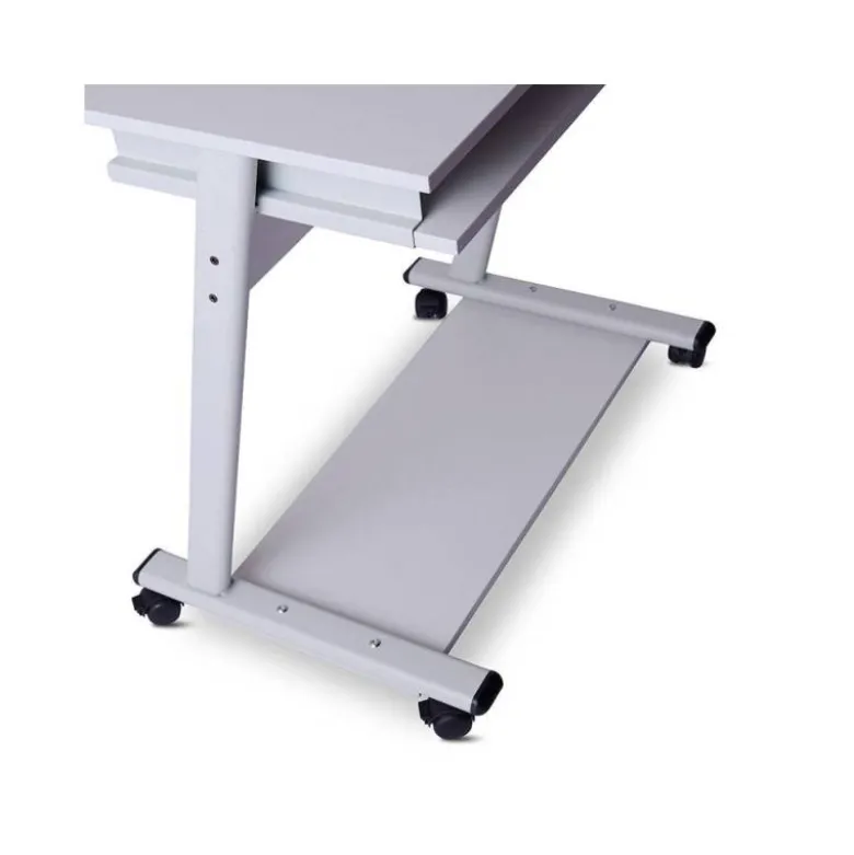 MESA ORDENADOR ROCADA RD-9100 SISTEMA BLOQUEO CON RUEDAS ESTRUCTURA METALICA CON BANDEJA TECLADO EXTRAIBLE