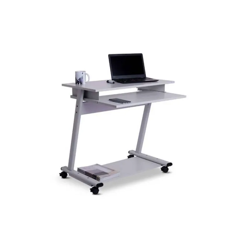 MESA ORDENADOR ROCADA RD-9100 SISTEMA BLOQUEO CON RUEDAS ESTRUCTURA METALICA CON BANDEJA TECLADO EXTRAIBLE
