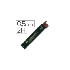 Minas Faber Castell de grafito 9065 de 0,5 mm 2H. Estuche 12 minas.