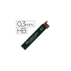 Minas Faber Castell de grafito 9063 de 0,3 mm HB. Estuche 12 minas.