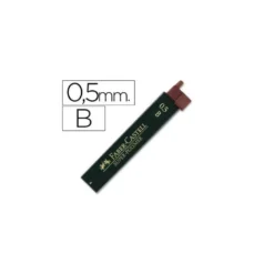 Minas Faber Castell de grafito 9065 de 0,5 mm B. Estuche 12 minas.