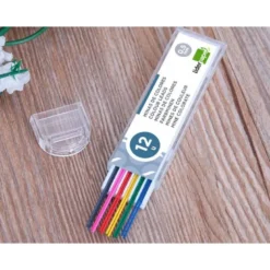 Minas Liderpapel de 0,5 mm. Estuche de 12 minas. Colores surtidos