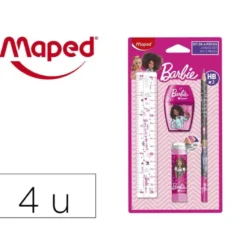 MINI SET PAPELERIA MAPED BARBIE 4 PIEZAS