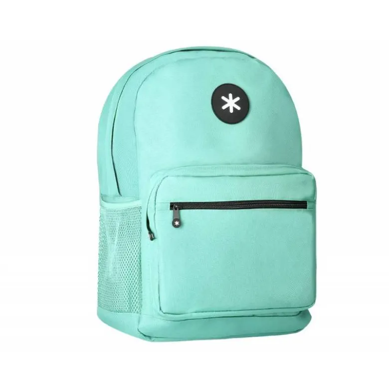 MOCHILA ANTARTIK CON ASA Y BOLSILLO FRONTAL CON CREMALLERA COLOR VERDE MENTA 320X140X430 MM