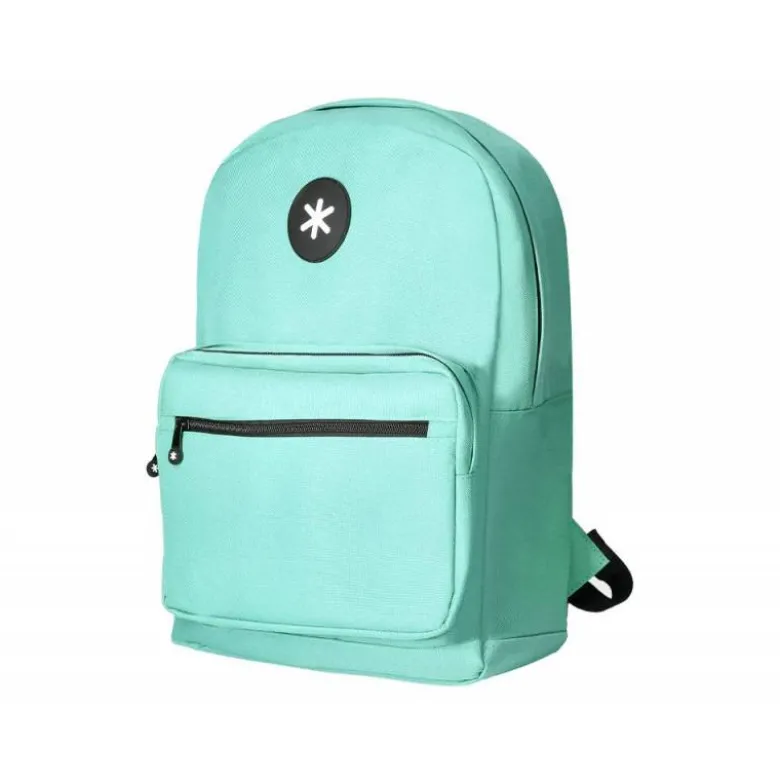 MOCHILA ANTARTIK CON ASA Y BOLSILLO FRONTAL CON CREMALLERA COLOR VERDE MENTA 320X140X430 MM