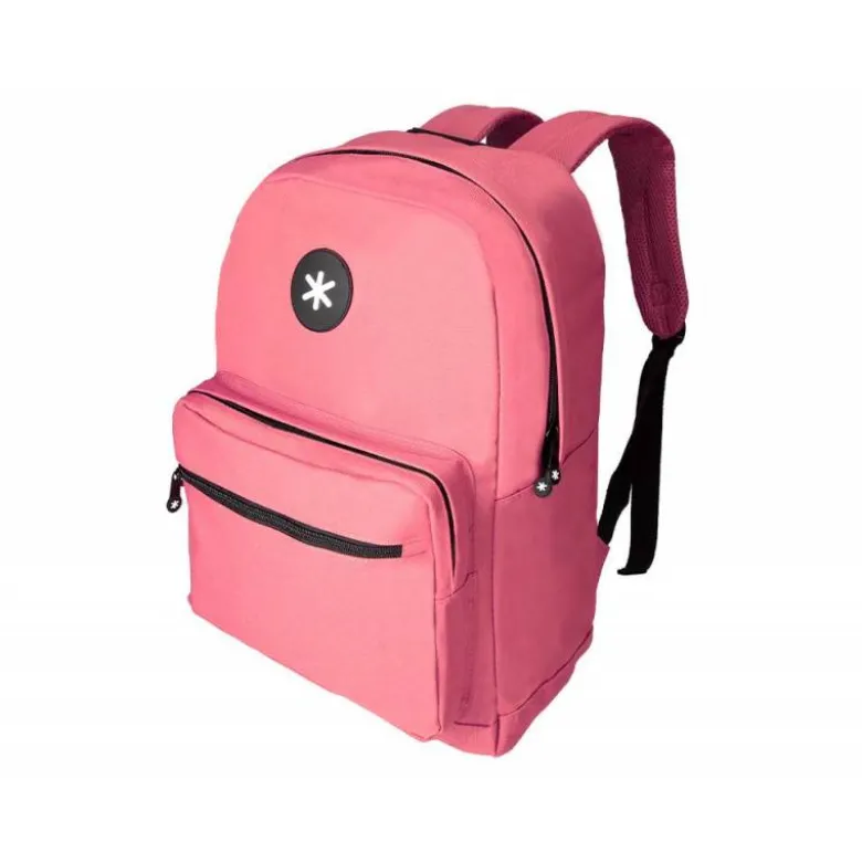 MOCHILA ANTARTIK CON ASA Y BOLSILLO FRONTAL CONCREMALLERA COLOR CORAL 320X140X430 MM