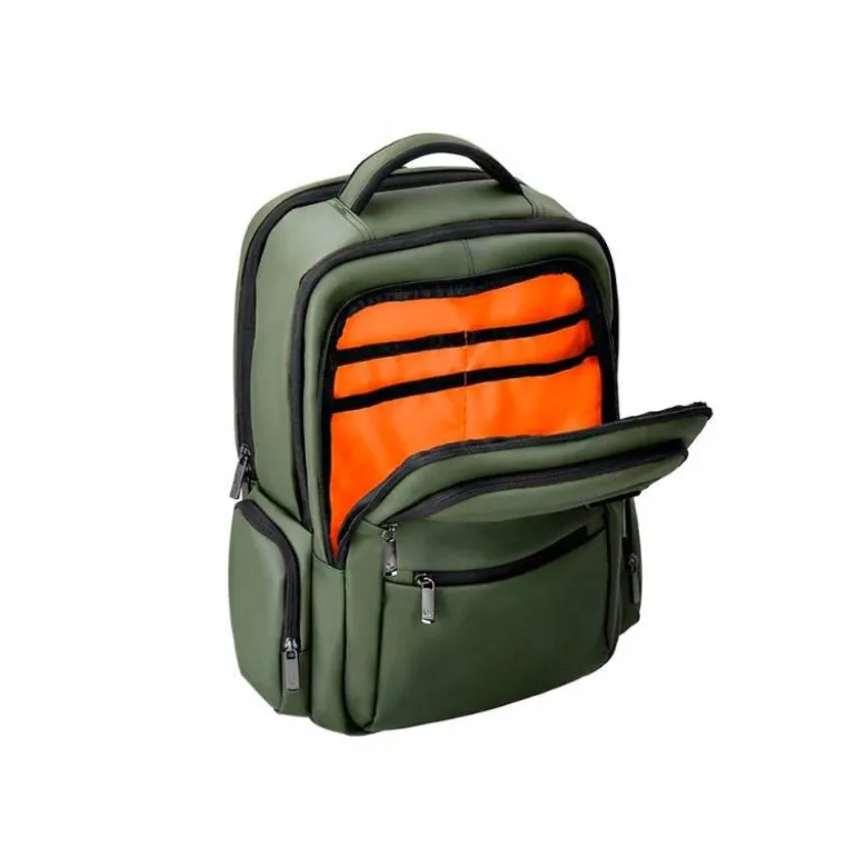 MOCHILA ANTARTIK VOLT 5 COMPARTIMENTOS COLOR VERDE MILITAR INTERIOR NARANJA 450X180X330 MM