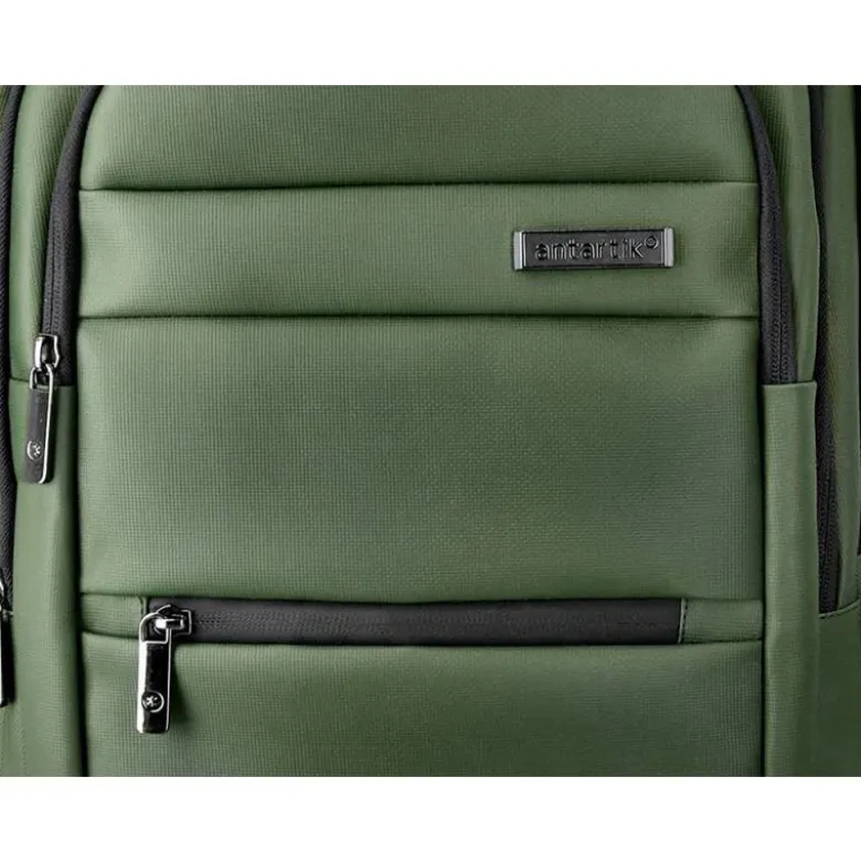 MOCHILA ANTARTIK VOLT 5 COMPARTIMENTOS COLOR VERDE MILITAR INTERIOR NARANJA 450X180X330 MM