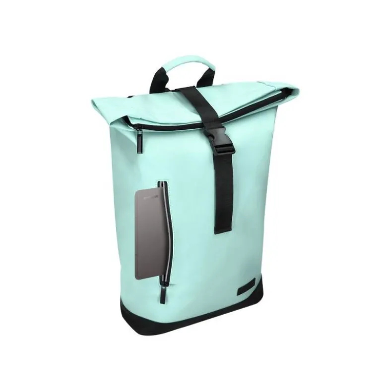MOCHILA ESCOLAR ANTARTIK WATER PROOF ENROLLABLE DISEÑO CASUAL COLOR TURQUESA 480X130X280 MM