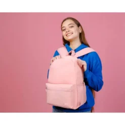 MOCHILA ESCOLAR LIDERPAPEL BOLSILLO LATERAL ELASTICO COLOR ROSA 400X125X300