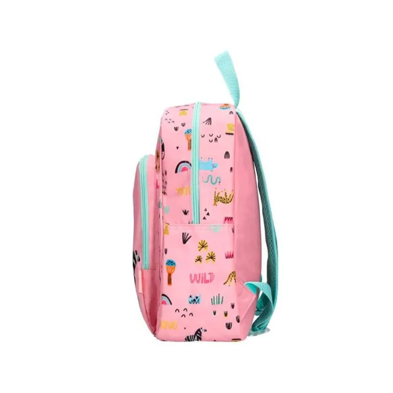 MOCHILA ESCOLAR LIDERPAPEL INFANTIL SAFARI DISEÑO CEBRA ROSA 330X100X250 MM