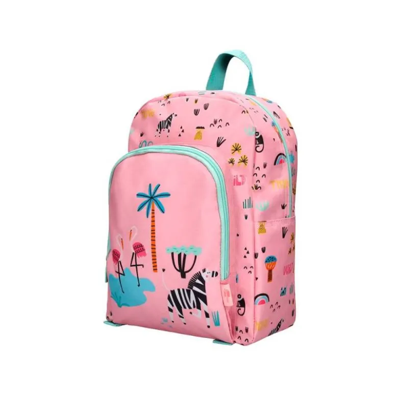 MOCHILA ESCOLAR LIDERPAPEL INFANTIL SAFARI DISEÑO CEBRA ROSA 330X100X250 MM