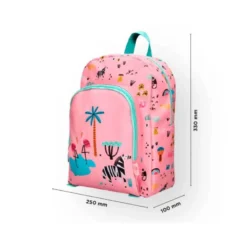 MOCHILA ESCOLAR LIDERPAPEL INFANTIL SAFARI DISEÑO CEBRA ROSA 330X100X250 MM