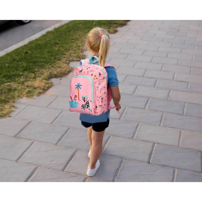 MOCHILA ESCOLAR LIDERPAPEL INFANTIL SAFARI DISEÑO CEBRA ROSA 330X100X250 MM