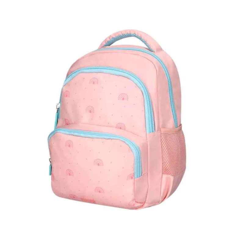 MOCHILA ESCOLAR LIDERPAPEL MULTIBOLSILLO INFANTIL RAINBOWS ROSA 350X110X270 MM