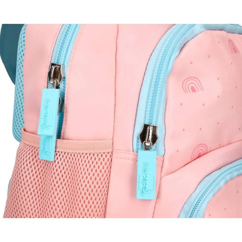 MOCHILA ESCOLAR LIDERPAPEL MULTIBOLSILLO INFANTIL RAINBOWS ROSA 350X110X270 MM