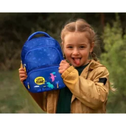 MOCHILA ESCOLAR LIDERPAPEL MULTIBOLSILLO INFANTIL DINO AZUL 350X110X270 MM