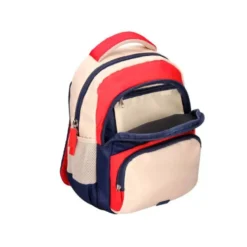 MOCHILA ESCOLAR LIDERPAPEL MULTIBOLSILLO INFANTIL AZUL MARINO ROJO BEIGE 350X110X270 MM