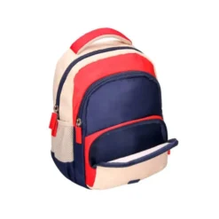 MOCHILA ESCOLAR LIDERPAPEL MULTIBOLSILLO INFANTIL AZUL MARINO ROJO BEIGE 350X110X270 MM