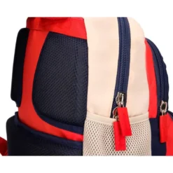 MOCHILA ESCOLAR LIDERPAPEL MULTIBOLSILLO INFANTIL AZUL MARINO ROJO BEIGE 350X110X270 MM