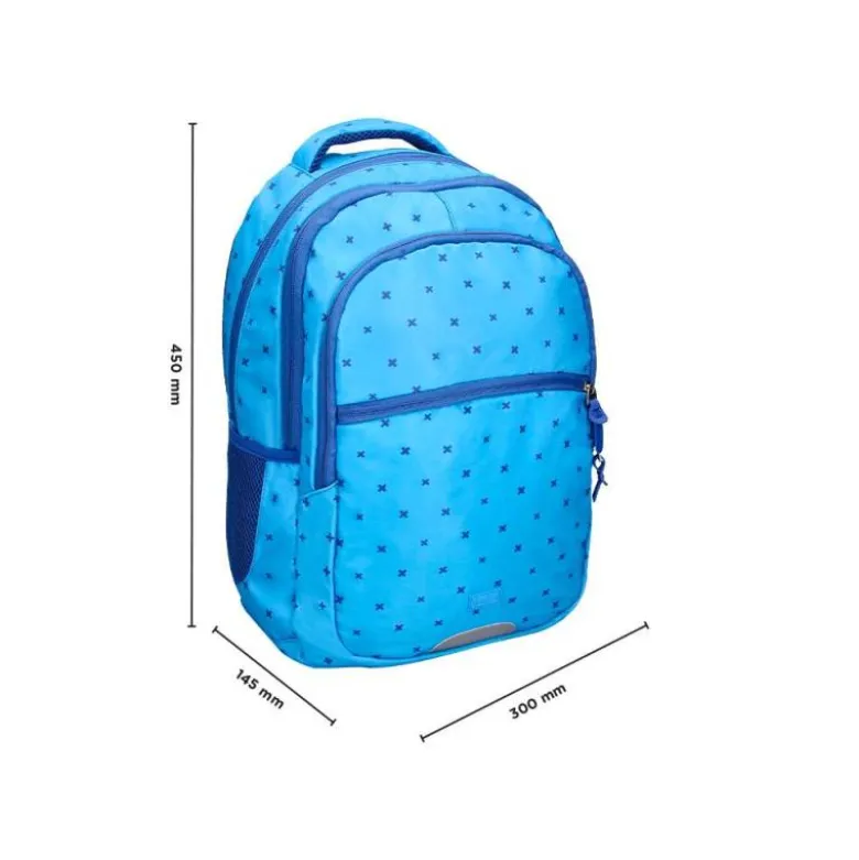 MOCHILA ESCOLAR LIDERPAPEL MULTIBOLSILLO DISEÑO AZUL 450X145X300 MM