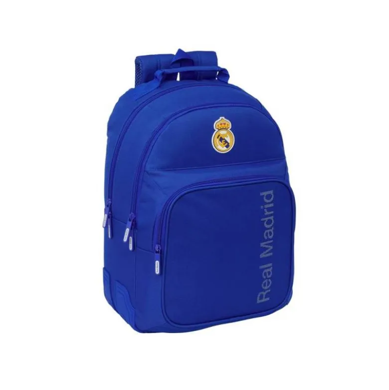 MOCHILA ESCOLAR SAFTA DOBLE CON CANTONERAS ADAPTABLE A CARRO REAL MADRID 25/26 420X320X150 MM